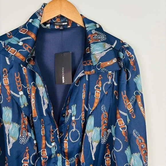 Fashion Nova Navy Printed Jumpsuit - Picture 4 of 9